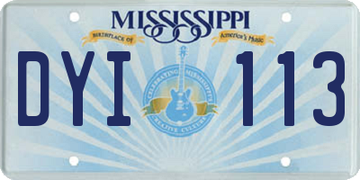 MS license plate DYI113