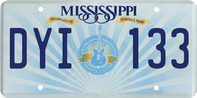 MS license plate DYI133