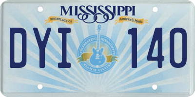 MS license plate DYI140