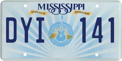 MS license plate DYI141