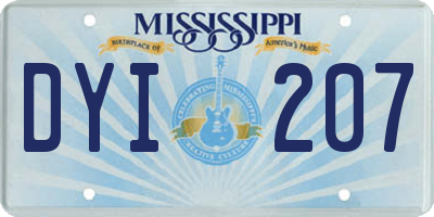 MS license plate DYI207