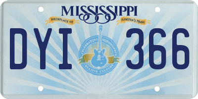 MS license plate DYI366