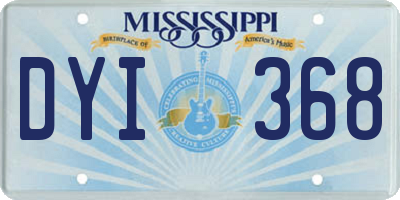 MS license plate DYI368