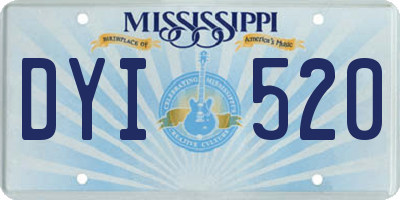 MS license plate DYI520