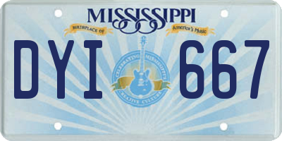 MS license plate DYI667