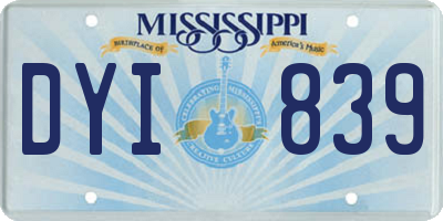 MS license plate DYI839