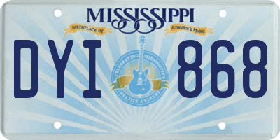MS license plate DYI868