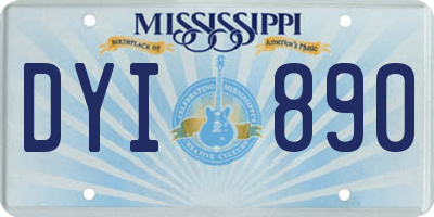MS license plate DYI890