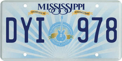 MS license plate DYI978
