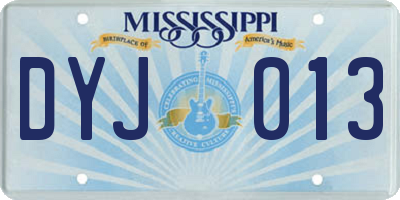 MS license plate DYJ013