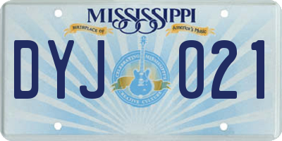 MS license plate DYJ021