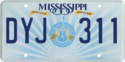 MS license plate DYJ311