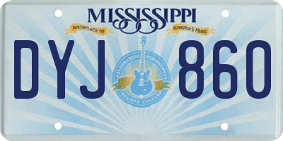 MS license plate DYJ860