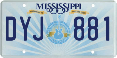 MS license plate DYJ881