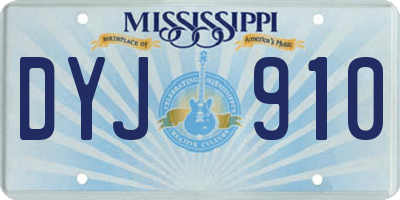 MS license plate DYJ910