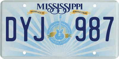 MS license plate DYJ987