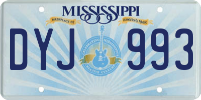 MS license plate DYJ993