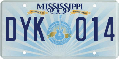 MS license plate DYK014