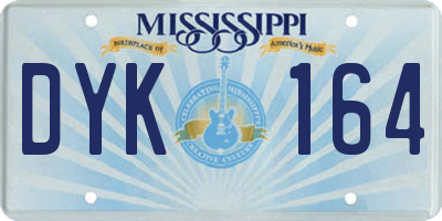 MS license plate DYK164