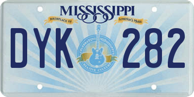 MS license plate DYK282