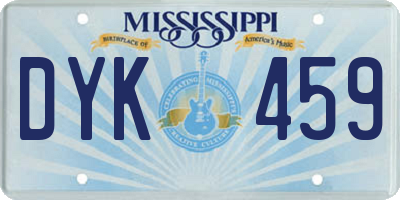 MS license plate DYK459