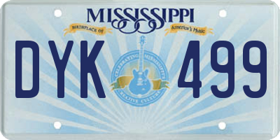 MS license plate DYK499