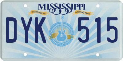 MS license plate DYK515