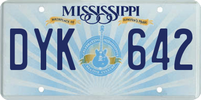MS license plate DYK642