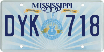 MS license plate DYK718