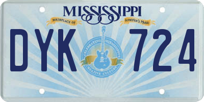 MS license plate DYK724
