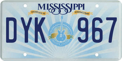 MS license plate DYK967
