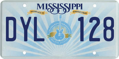 MS license plate DYL128