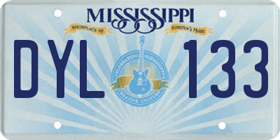 MS license plate DYL133