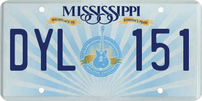 MS license plate DYL151