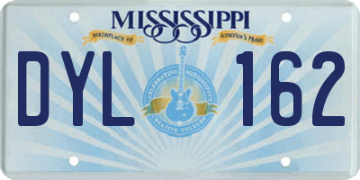 MS license plate DYL162