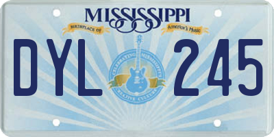 MS license plate DYL245