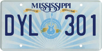 MS license plate DYL301