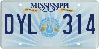 MS license plate DYL314