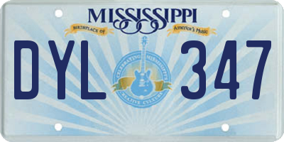 MS license plate DYL347