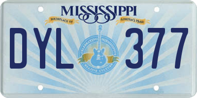 MS license plate DYL377