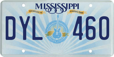 MS license plate DYL460