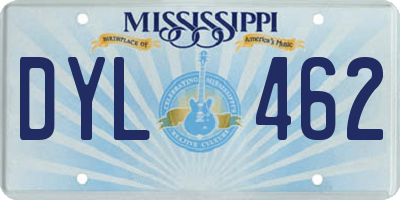 MS license plate DYL462