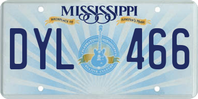 MS license plate DYL466