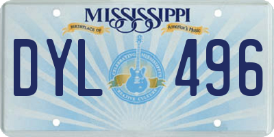 MS license plate DYL496