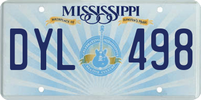 MS license plate DYL498