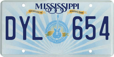 MS license plate DYL654