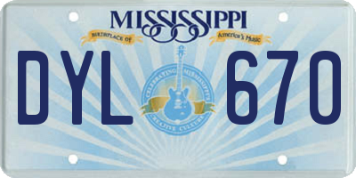 MS license plate DYL670