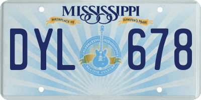 MS license plate DYL678