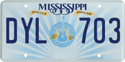 MS license plate DYL703