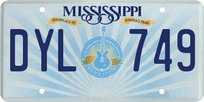 MS license plate DYL749